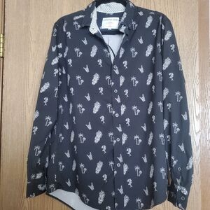 Alternative Tropical Print Button Up Shirt